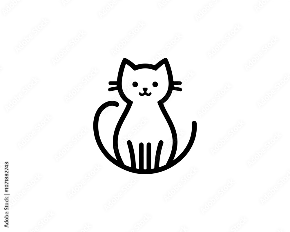 Obraz premium Cat logo design icon symbol vector illustration.
