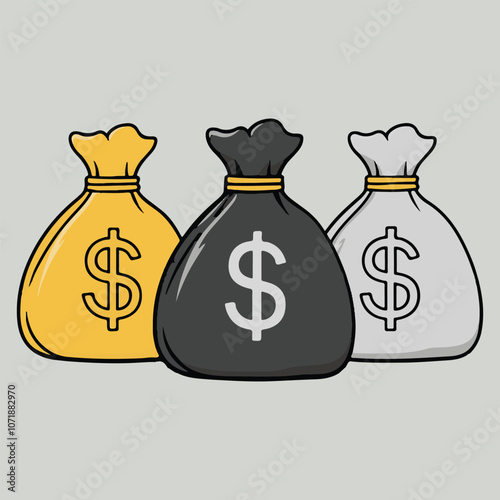 Money Bag Icon on Transparent Background Money Flat Design E-Commerce Icon