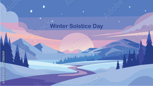 Happy Winter Solstice Greeting card design template in dark blue with wreath made of hand drawn branches and florals,Happy Winter Solstice Greeting card design template in dark blue with yule log in f