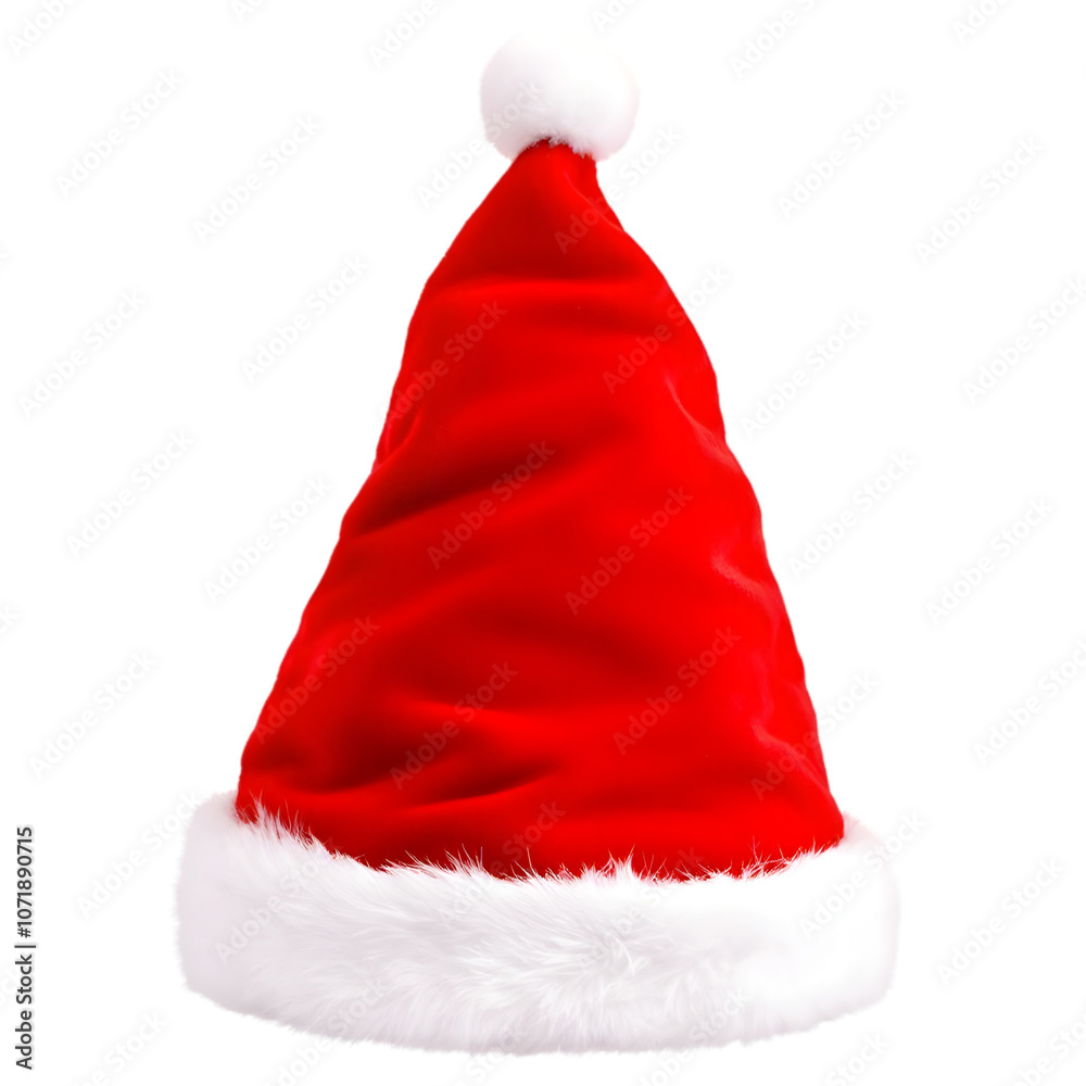 Santa Claus Hat Isolated on Transparent Background Cutout
