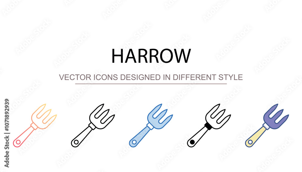 Harrow icon design with white background stock illustration Harrow icon design with white background stock illustration