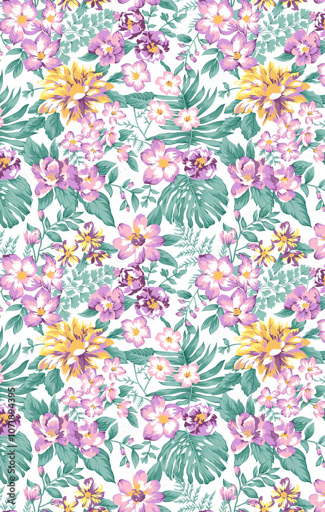 seamless beautiful wallpaper cards all over design floral leaf vintage ornament Victorian ethnic geometric print paisley