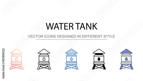 Water tank icon design with white background stock illustration