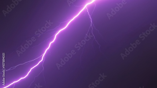 A stunning visual representation of a purple and blue lightning bolt illuminating the darkness of space. photo