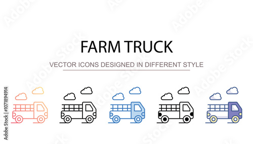 Farm truck icon design with white background stock illustration