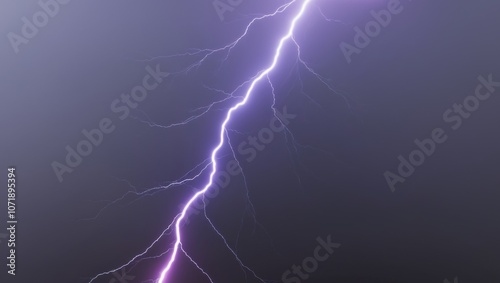 A stunning visual representation of a purple and blue lightning bolt illuminating the darkness of space.