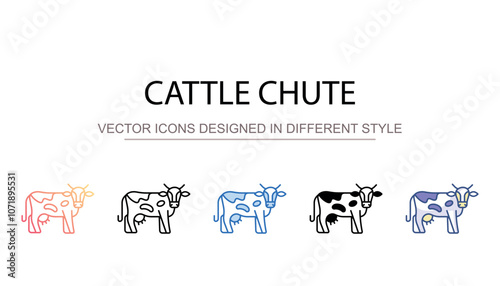 Cattle chute icon design with white background stock illustration