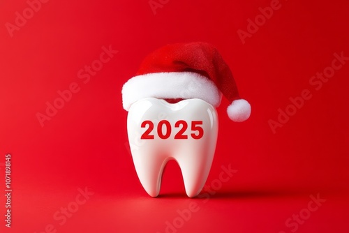 White Tooth with Santa Hat ...