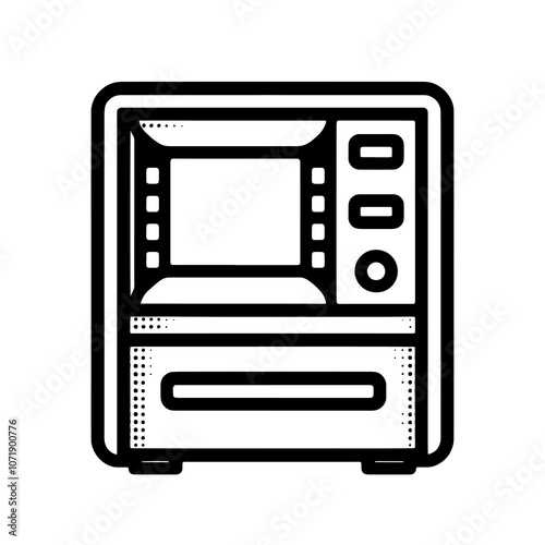 Simple Vector Icon of a ATM machine – Logo Design Illustration