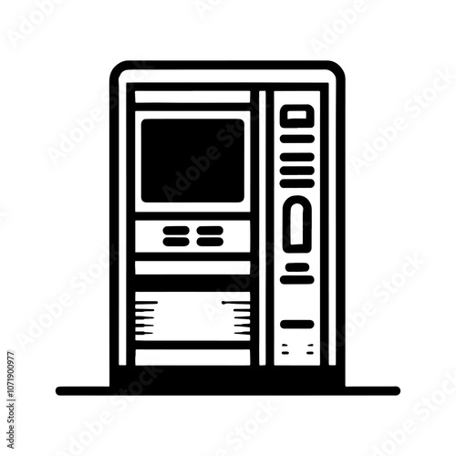 Simple Vector Icon of a ATM machine – Logo Design Illustration