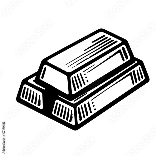 Simple Vector Icon of a gold bar – Logo Design Illustration