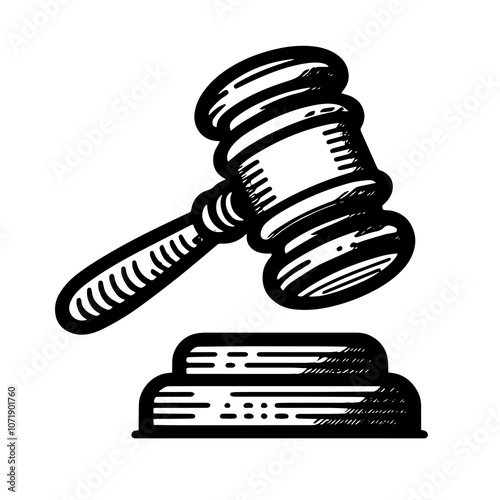 Simple Vector Icon of a judge's gavel – Logo Design Illustration