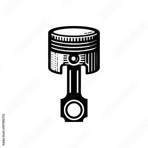 Simple Vector Icon of a piston – Logo Design Illustration