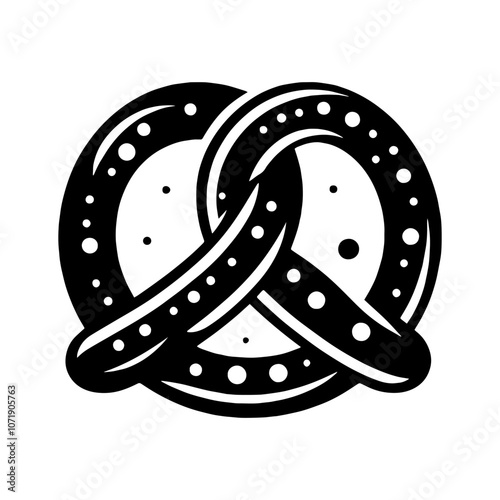 Simple Vector Icon of a Pretzel – Logo Design Illustration