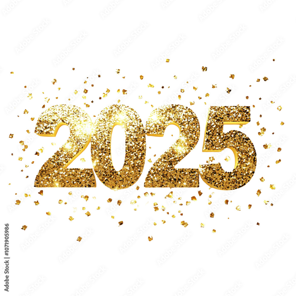 Glittering gold 2025 celebration symbolizes new year excitement and hope for a bright future filled with joyous possibilities