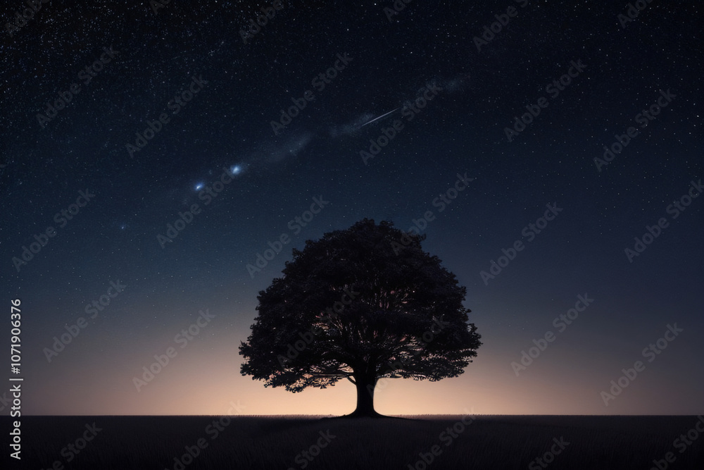 Obraz premium tree at night
