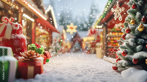 Experience a Magical Winter Wonderland A delightful Christmas Market surrounded by snow