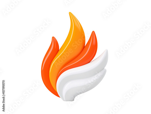 a white and orange flame