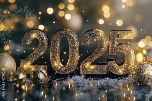 Glittering 2025 New Year's ...