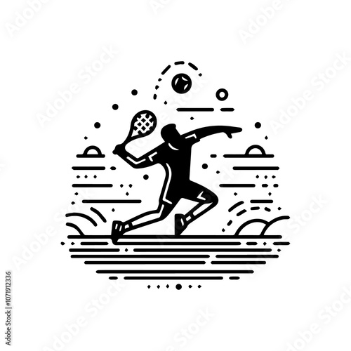 Simple Vector Icon of a Tennis Drop Shot – Logo Design Illustration