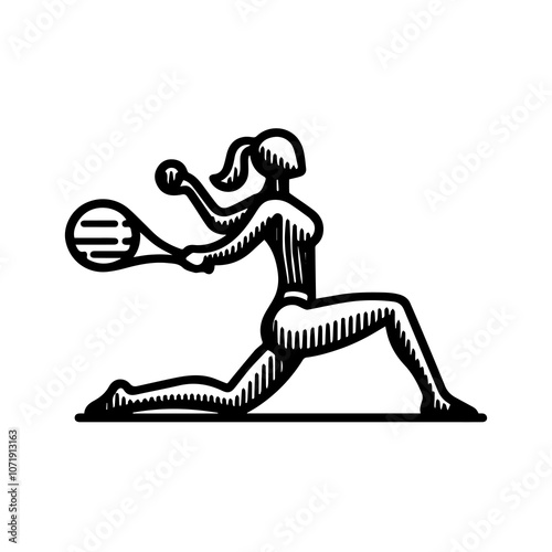 Simple Vector Icon of a Tennis Warm-Up Exercise – Logo Design Illustration