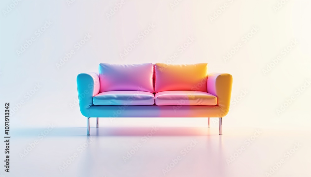 Fototapeta premium Vibrant metal furniture,bringing colorful elegance to modern spaces