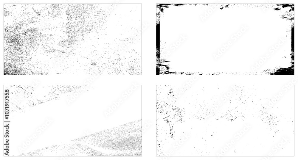 Obraz premium Grunge overlay textures. Vector distress textures.