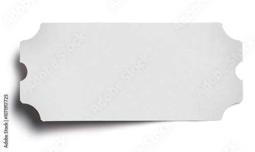 empty white ticket paper isolated