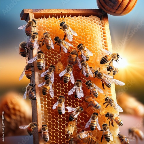 bees scient. class. Hymenoptera insect animal, AI generated photo