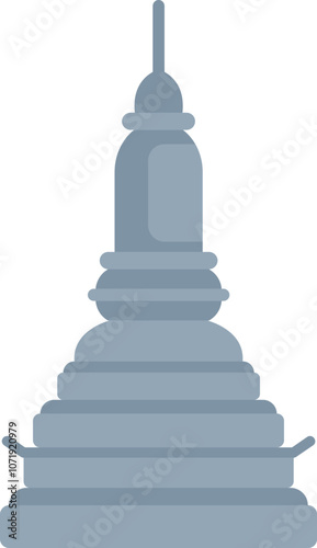 Simple yet elegant, this illustration captures the essence of buddhist architecture, symbolizing enlightenment and the path to nirvana