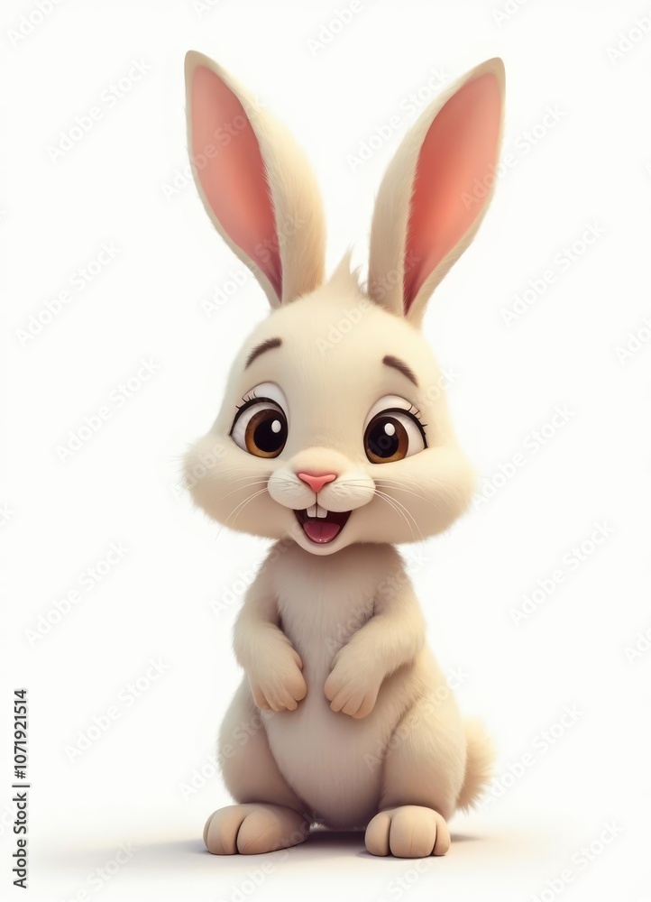 Happy easter wallpaper with cartoon bunny holding an easter eggs and flowers around Happy easter wallpaper with cartoon bunny holding an easter eggs and flowers around