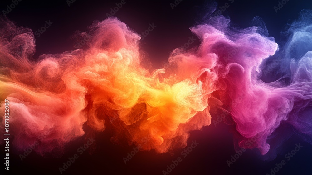 Vibrant Colors Explosion, Artistic Smoke Effect Vibrant Colors Explosion, Artistic Smoke Effect