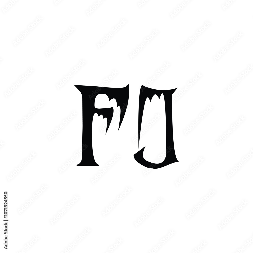 FJ monogram logo design letter text name symbol monochrome logotype alphabet character simple logo FJ monogram logo design letter text name symbol monochrome logotype alphabet character simple logo