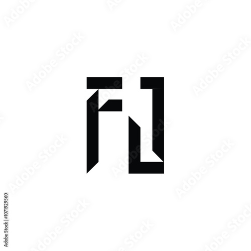 FJ monogram logo design letter text name symbol monochrome logotype alphabet character simple logo