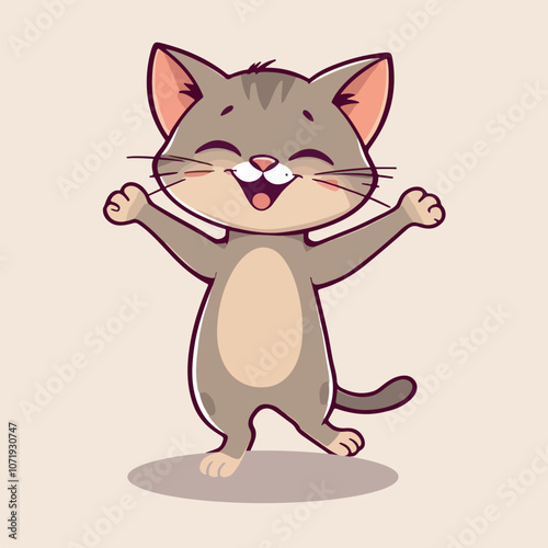 Playful yoga cat cartoon illustration.