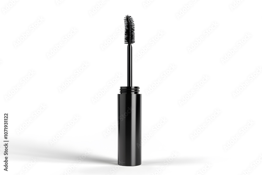 Clean blank mascara tube mockup with smooth surface and distinct cap on white background. Clean blank mascara tube mockup with smooth surface and distinct cap on white background.