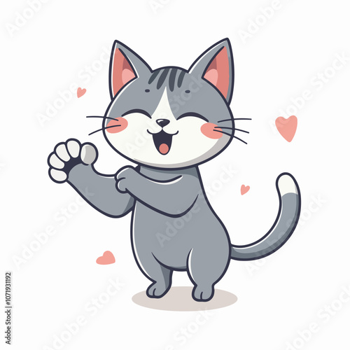 Playful yoga cat cartoon illustration.