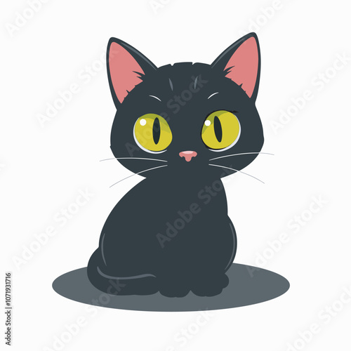 Playful yoga cat cartoon illustration.