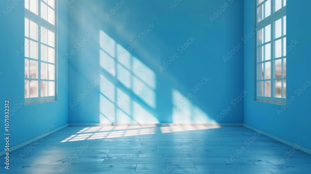 Empty Room with Sunlight Streaming Through Windows