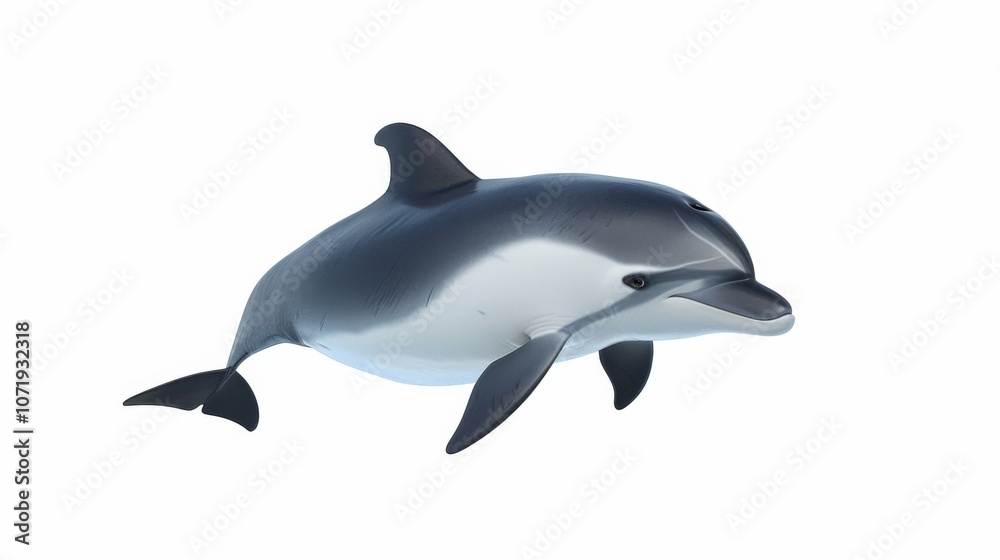 Dolphin Swimming in the Ocean: A Close-up View Dolphin Swimming in the Ocean: A Close-up View