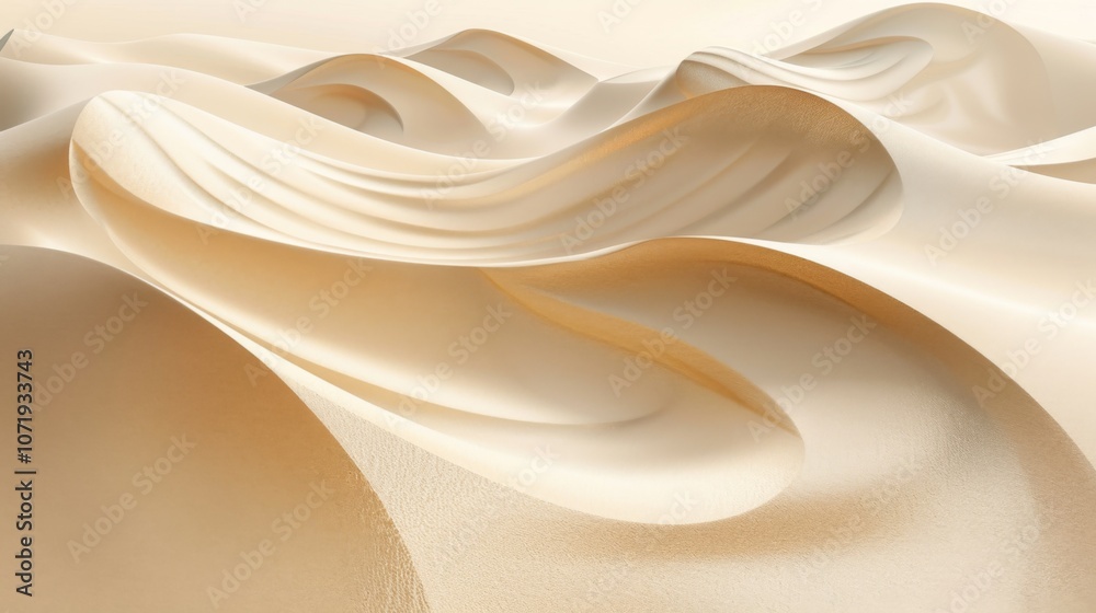 Obraz premium Abstract Desert Landscape: Golden Sand Dunes with Flowing Lines