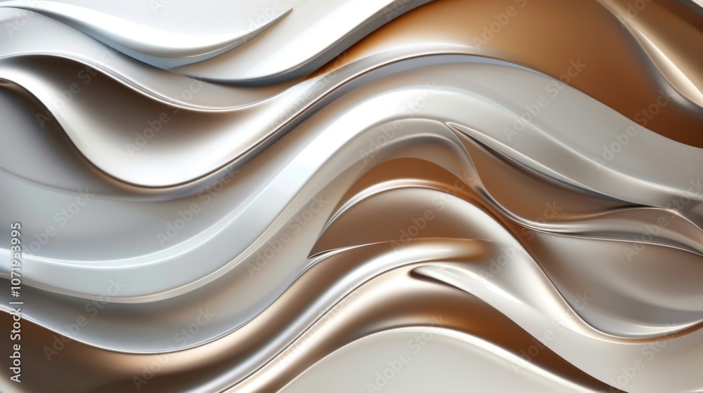 Obraz premium Abstract Silver and Gold Waves - Metallic Texture Background