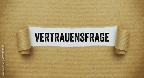 Braunes zerissesnes Papier - Vertrauensfrage photo