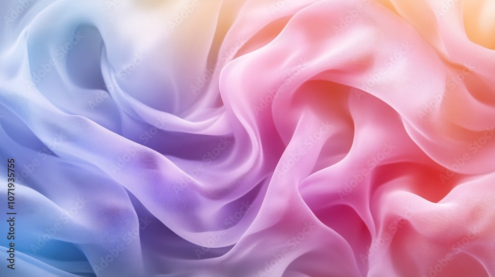 Fototapeta premium 31.Dreamy abstract background featuring swirls of colorful cotton candy in soft pastel hues, creating a light and whimsical visual effect