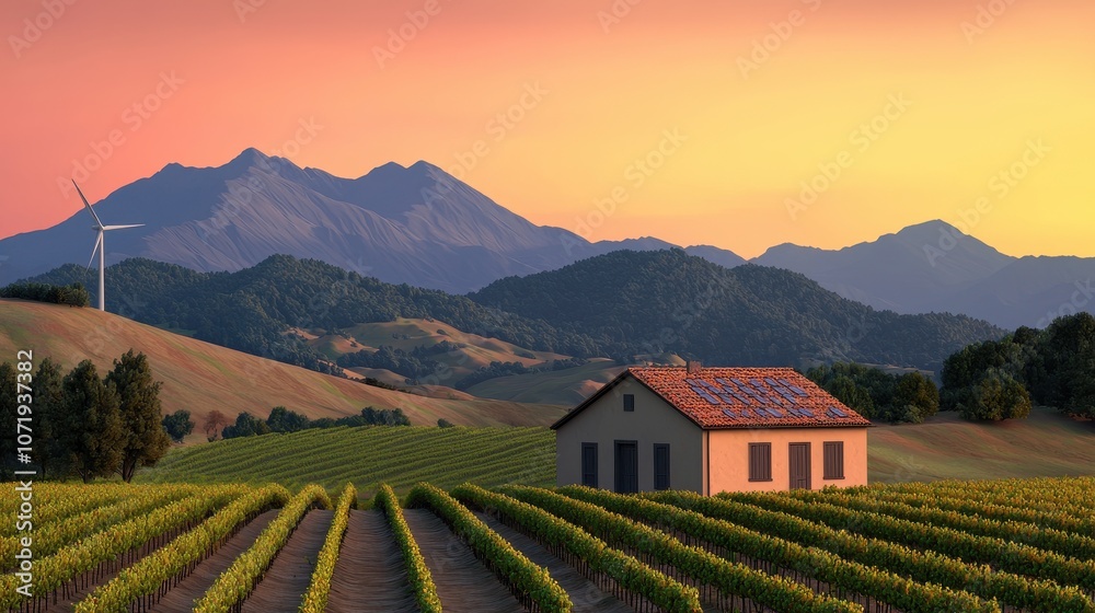 Fototapeta premium Renewable Energy Sources in Harmony with Nature