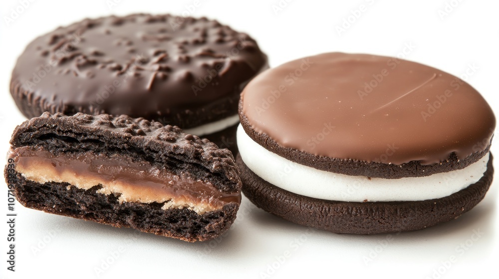 Assorted Cookies on a White Background Assorted Cookies on a White Background