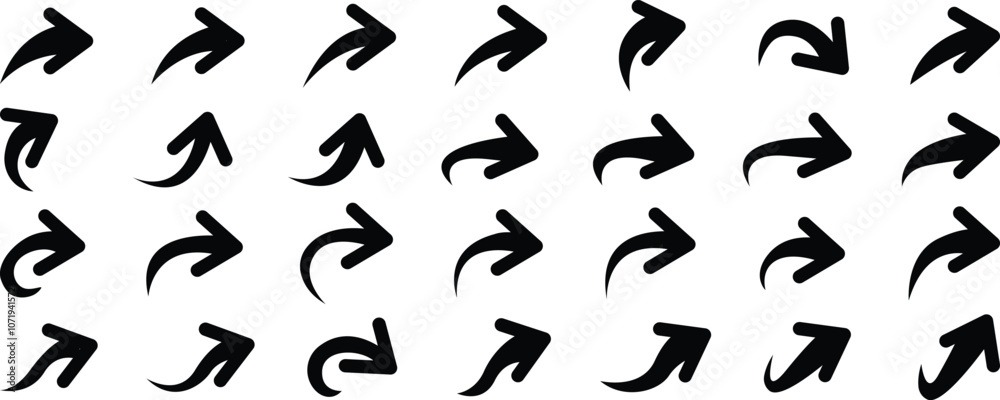 Arrow icon set. Collection different arrow signs. Arrow. Black arrows icons. Cursor. Arrows vector illustration Arrow icon set. Collection different arrow signs. Arrow. Black arrows icons. Cursor. Arrows vector illustration