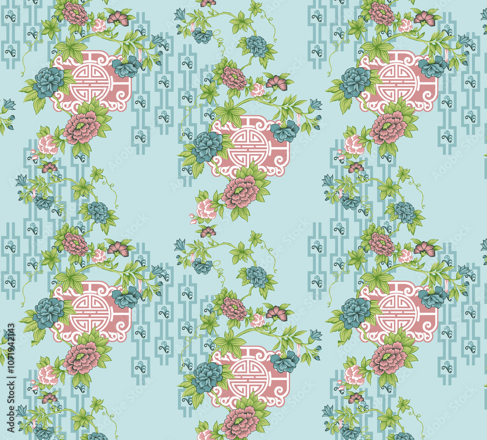 seamless beautiful wallpaper cards all over design floral leaf vintage ornament Victorian ethnic geometric print paisley