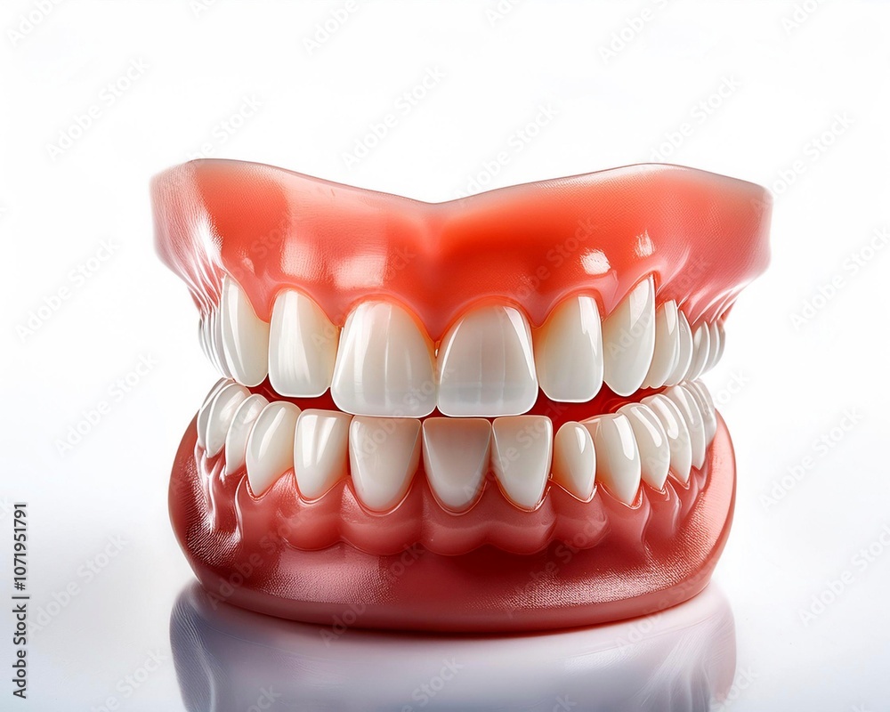 Obraz premium A highly detailed fake teeth model showcasing the intricacies of human dental anatomy. Perfect for classroom instruction or dental care professionals.