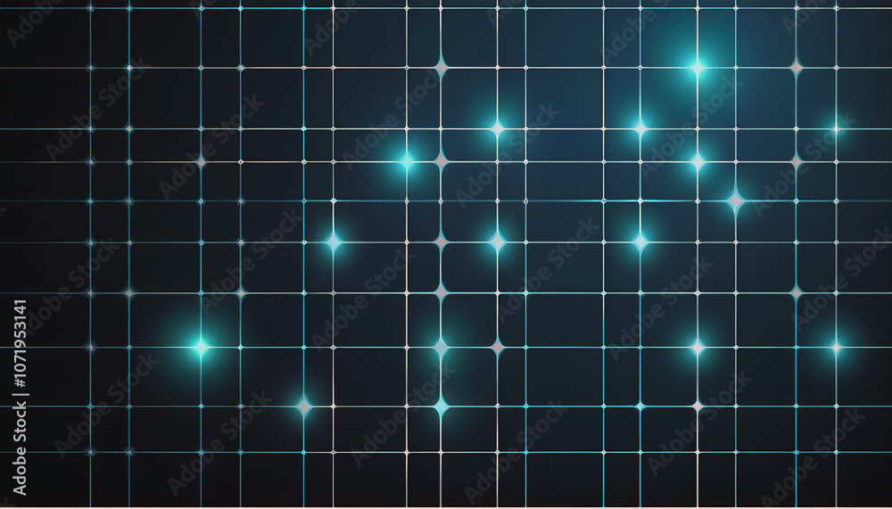 Obraz premium Abstract Grid with Glowing Lights